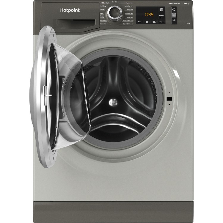 Refurbished Hotpoint NM11945GCAUKN Freestanding 9KG 1400 Spin Washing Machine Graphite