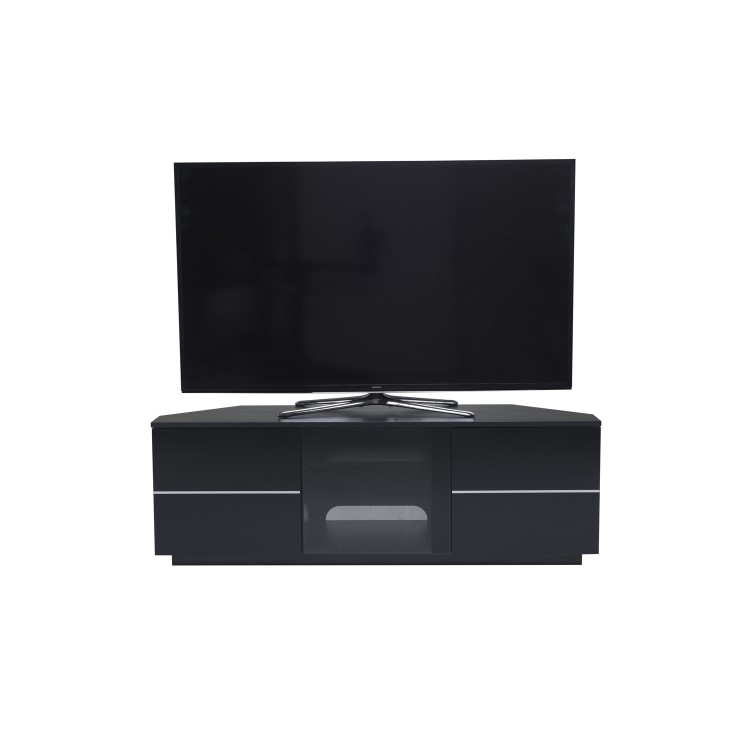 UK-CF New Milan Corner TV Unit for up to 75" TVs - Black