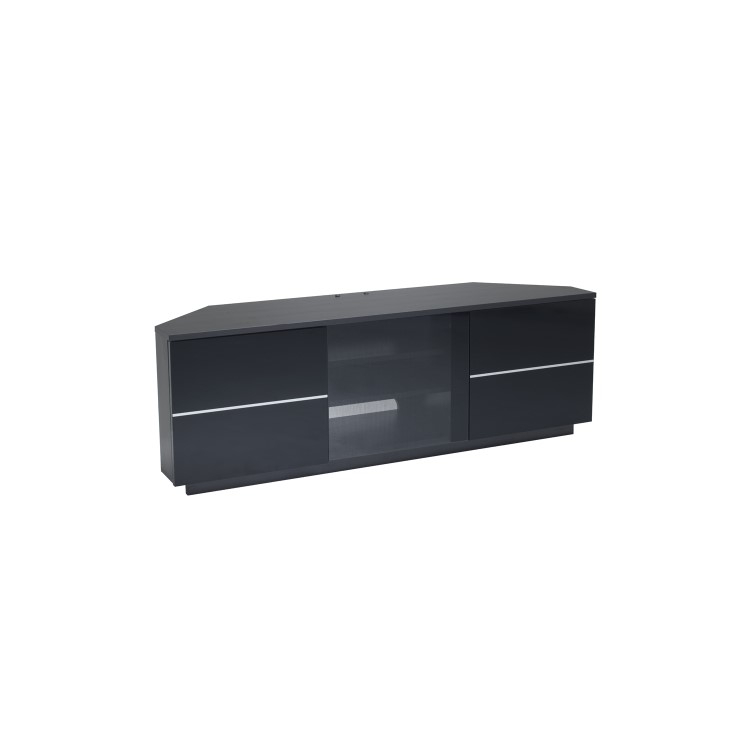UK-CF New Milan Corner TV Unit for up to 75" TVs - Black