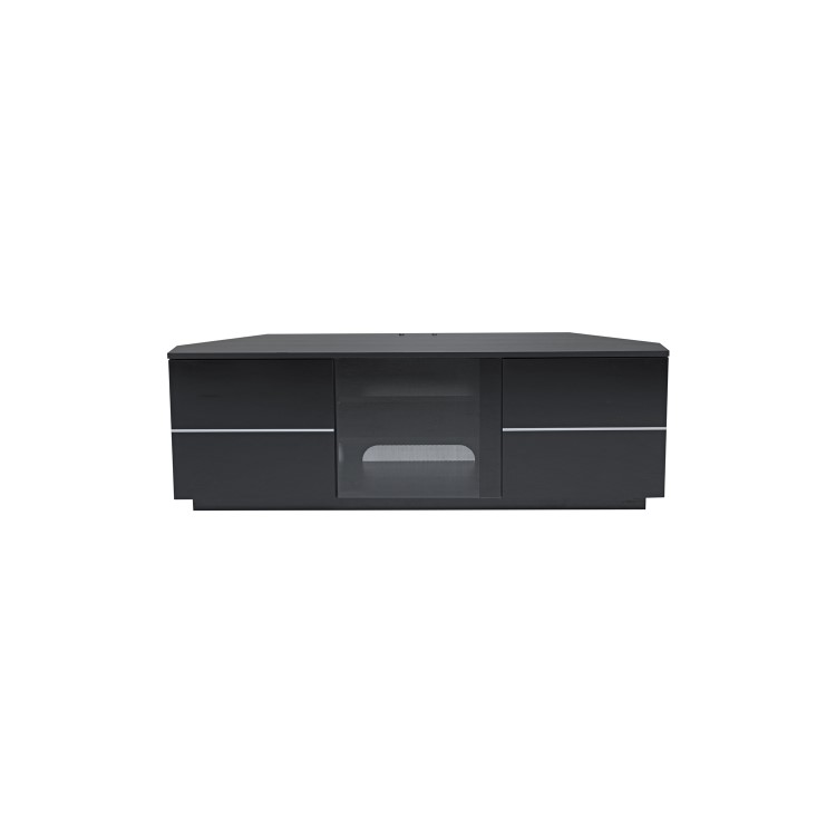 UK-CF New Milan Corner TV Unit for up to 75" TVs - Black