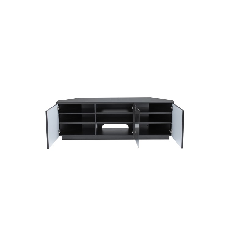 UK-CF New Milan Corner TV Unit for up to 75" TVs - Black
