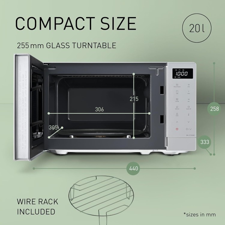 Panasonic NN-GT23QMBPQ 20L Litre Freestanding Microwave - Silver