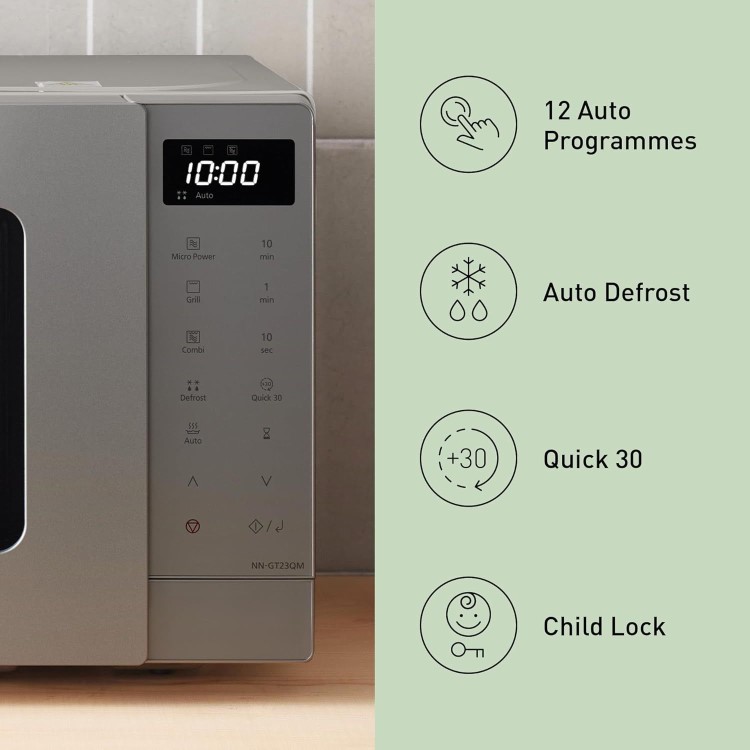 Panasonic NN-GT23QMBPQ 20L Litre Freestanding Microwave - Silver