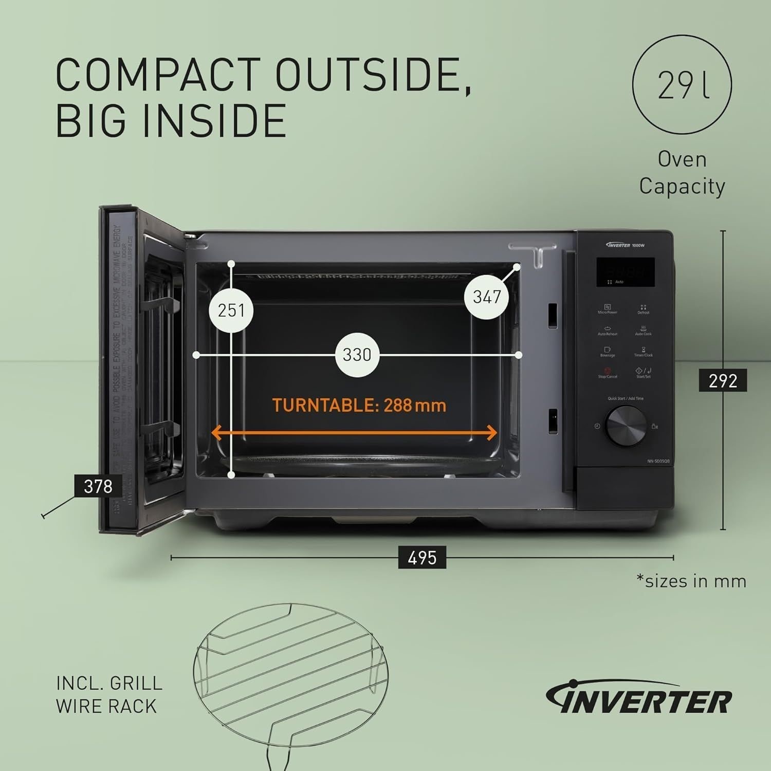 29L capacity microwave.