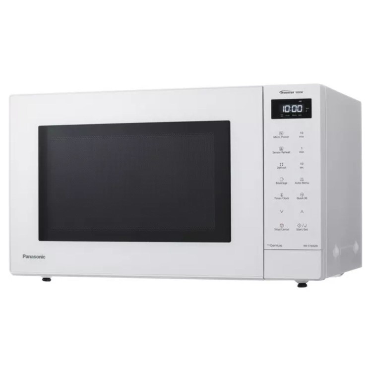 Panasonic NN-ST64QWBPQ 32L Solo Inverter Microwave Oven White – 1000W Family-Size Microwave with Inverter Technology Auto Cook Programmes & Turbo Defrost