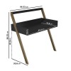Black Wall Mounted Leaning Desk with Storage Drawer - Nico
