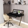 Black Wall Mounted Leaning Desk with Storage Drawer - Nico