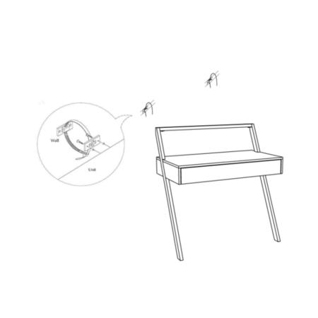 Black Wall Mounted Leaning Desk with Storage Drawer - Nico