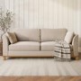 Beige Woven 3 Seater Scandi Sofa - Nola