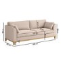 Beige Woven 3 Seater Scandi Sofa - Nola
