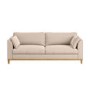 Beige Woven 3 Seater Scandi Sofa - Nola