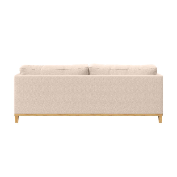 Beige Woven 3 Seater Scandi Sofa - Nola