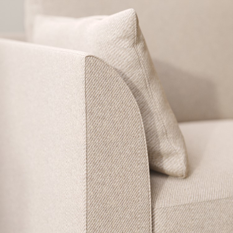 Beige Woven 3 Seater Scandi Sofa - Nola
