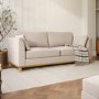 Beige Woven 3 Seater Scandi Sofa - Nola