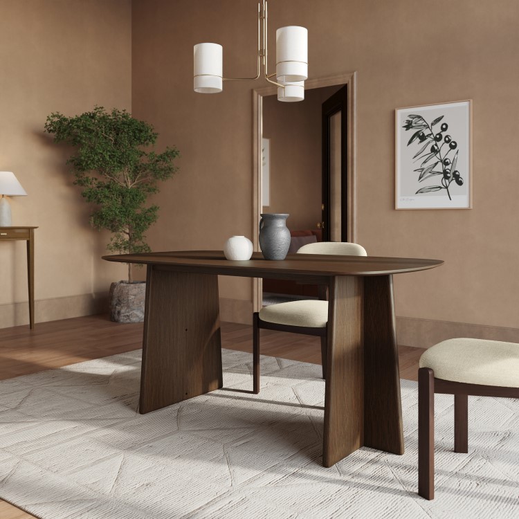 Rectangular Walnut Dining Table - Seats 4 - 6 - Noor