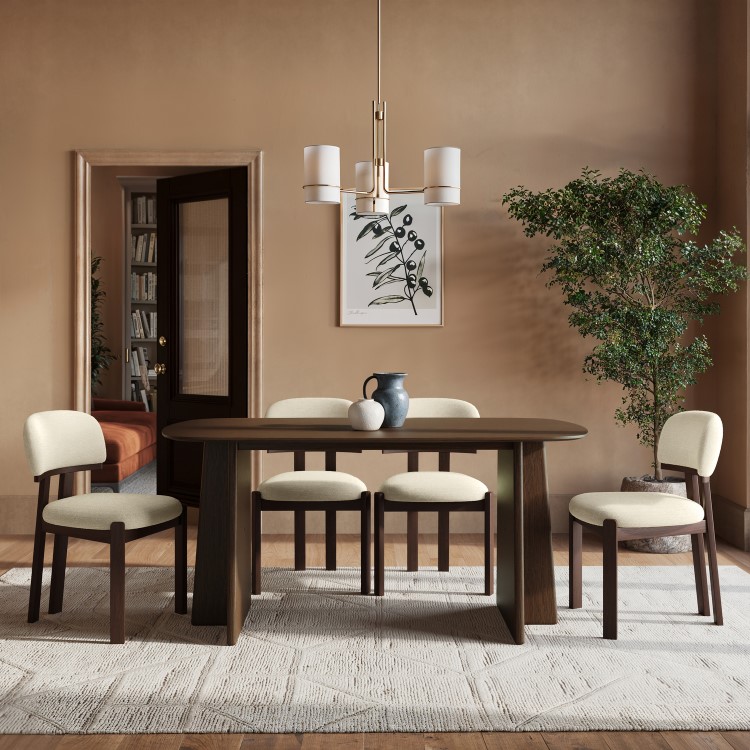 Rectangular Walnut Dining Table - Seats 4 - 6 - Noor