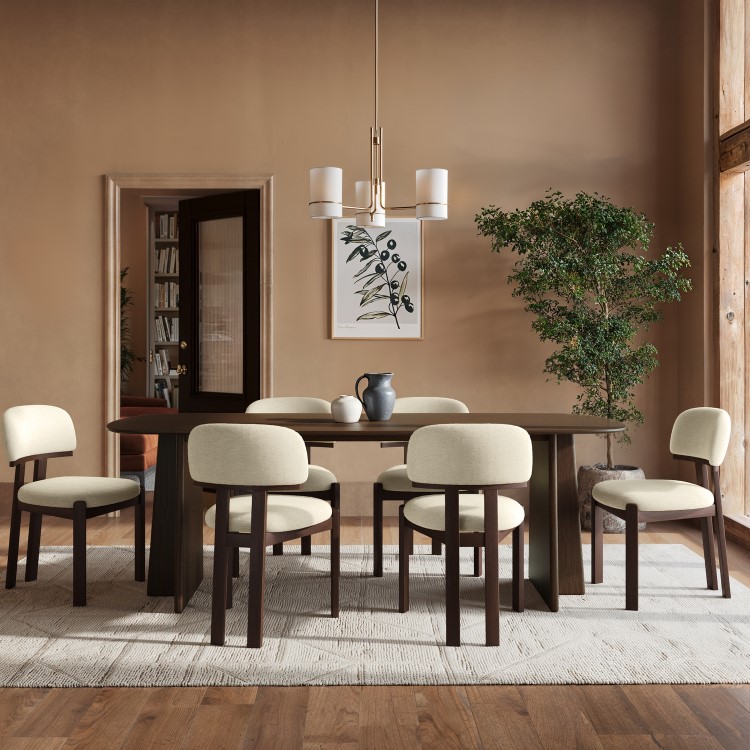 Rectangular Walnut Dining Table - Seats 6 - 8 - Noor