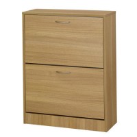 LPD Nova Oak Effect Shoe Storage Cabinet with 2 Shoe Storage Compartments 12 Pairs LPD Nova Oak Effect Shoe Storage Cabinet with 2 Shoe Storage Compartments 12 Pairs