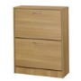 LPD Nova Oak Effect Shoe Storage Cabinet with 2 Shoe Storage Compartments 12 Pairs