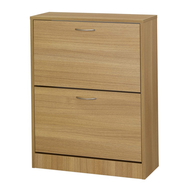 LPD Nova Oak Effect Shoe Storage Cabinet with 2 Shoe Storage Compartments 12 Pairs