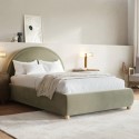 NRR004SD Sage Green Velvet Small Double Ottoman Bed with Curved Headboard - Nora