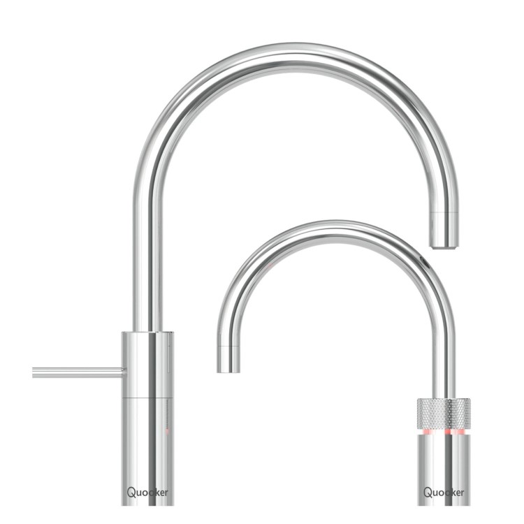 GRADE A1 - Quooker Nordic Instant Boiling Water Kitchen Tap - Chrome Round Spout
