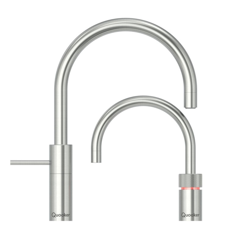 Quooker Nordic Instant Boiling Water Kitchen Tap - Stainless Steel Round Spout