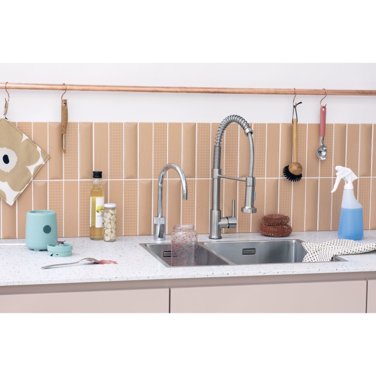 Quooker Nordic Instant Boiling Water Kitchen Tap - Stainless Steel Round Spout