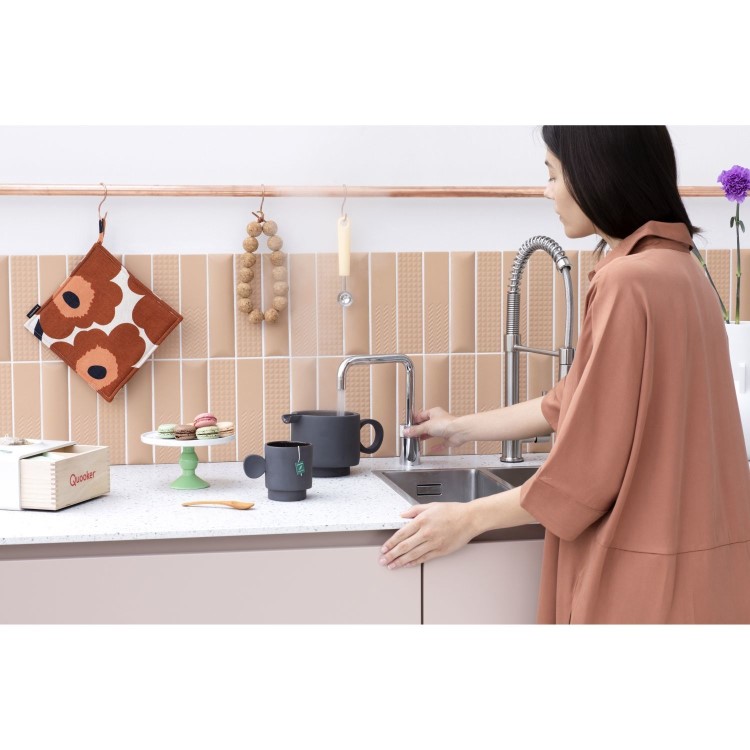 GRADE A1 - Quooker Nordic Instant Boiling Water Kitchen Tap - Chrome Square Spout