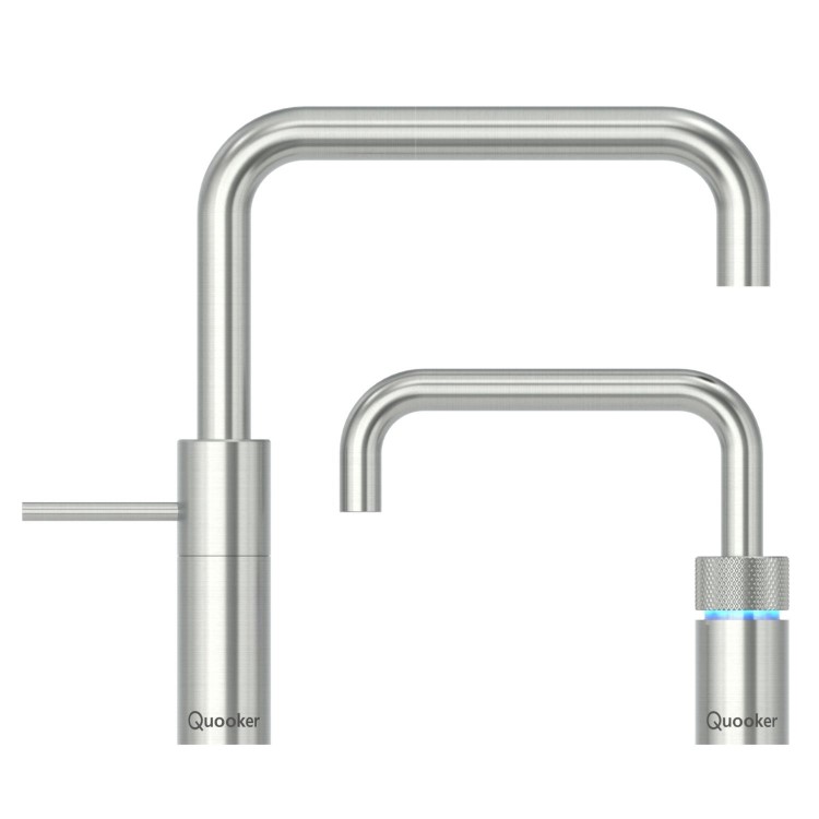 Quooker Nordic Instant Boiling Water Kitchen Tap - Stainless Steel Square Spout