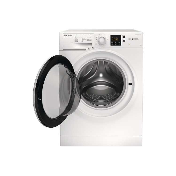 Refurbished Hotpoint NSWM1043CWUKN Freestanding 10KG 1400 Spin Washing Machine White