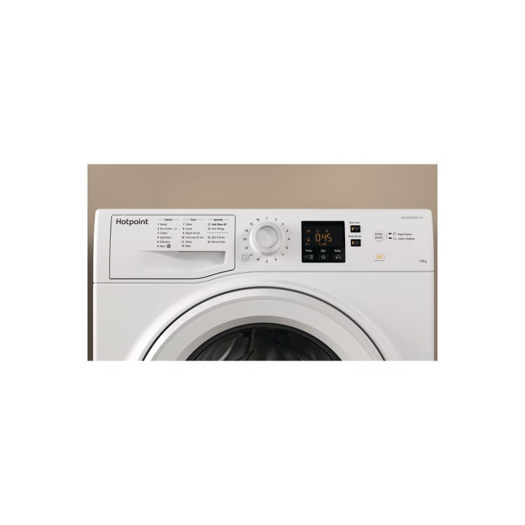 Refurbished Hotpoint NSWM1043CWUKN Freestanding 10KG 1400 Spin Washing Machine White