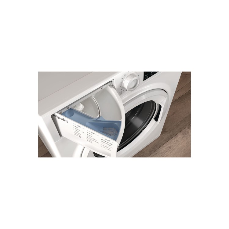 Refurbished Hotpoint NSWM1043CWUKN Freestanding 10KG 1400 Spin Washing Machine White