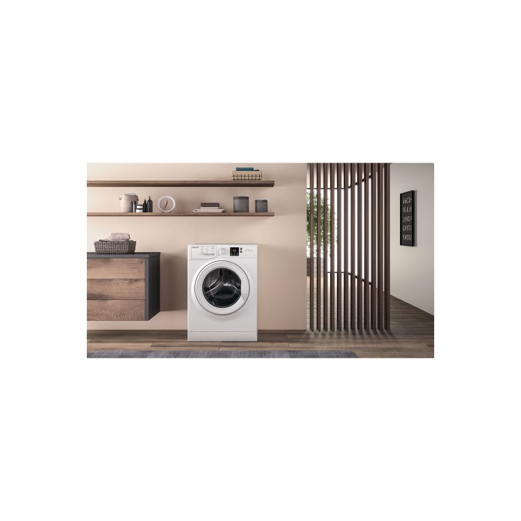 Refurbished Hotpoint NSWM1043CWUKN Freestanding 10KG 1400 Spin Washing Machine White