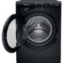 Refurbished Hotpoint NSWM1045CBSUKN Freestanding 10KG 1400 Spin Washing Machine Black