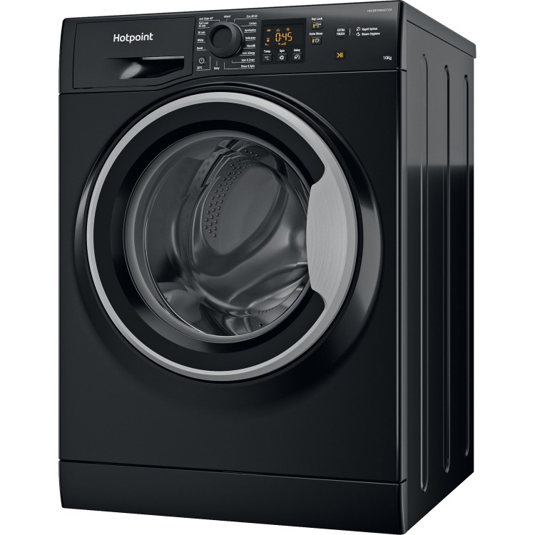 Refurbished Hotpoint NSWM1045CBSUKN Freestanding 10KG 1400 Spin Washing Machine Black
