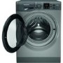 Refurbished Hotpoint NSWM742UGGUKN Freestanding 7KG 1400 Spin Washing Machine Graphite