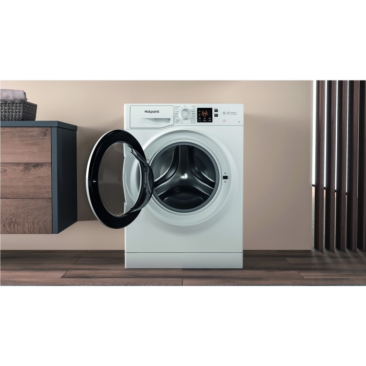 Refurbished Hotpoint NSWM742UWUKN Freestanding 7KG 1400 Spin Washing Machine White