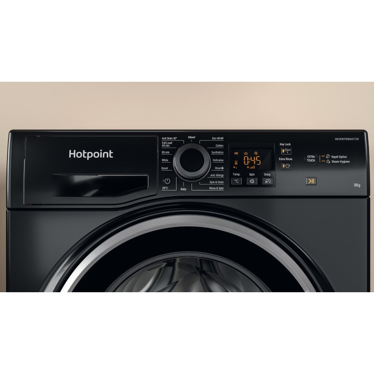 Hotpoint Anti-Stain 8kg 1400rpm Washing Machine – Black