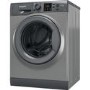 Refurbished Hotpoint NSWM845CGGUKN Freestanding 8KG 1400 Spin Washing Machine Graphite