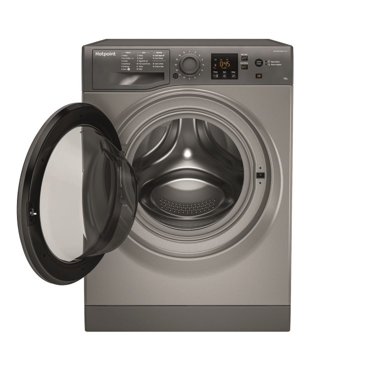 HOTPOINT NSWM863CGG 8kg 1600rpm Freestanding Washing Machine - Graphite