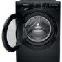 Refurbished Hotpoint NSWM945CBSUKN Freestanding 9KG 1400 Spin Washing Machine Black