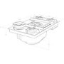 Refurbished Elica NikolaTesla Flame NT-FLAME-BLK-RC 88cm Gas Venting Hob Recirculation Only Black