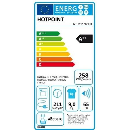 Refurbished Hotpoint Crease Care NTM1192UK Freestanding Heat Pump 9KG Tumble Dryer White