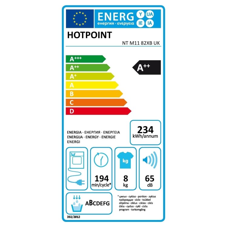Hotpoint ActiveCare 8kg Heat Pump Tumble Dryer - White - Inverter motor, A++ Rated