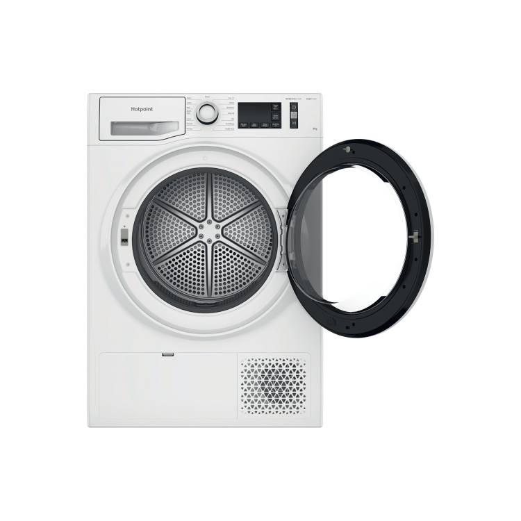 Refurbished Hotpoint Crease Care NTM1192UK Freestanding Heat Pump 9KG Tumble Dryer White