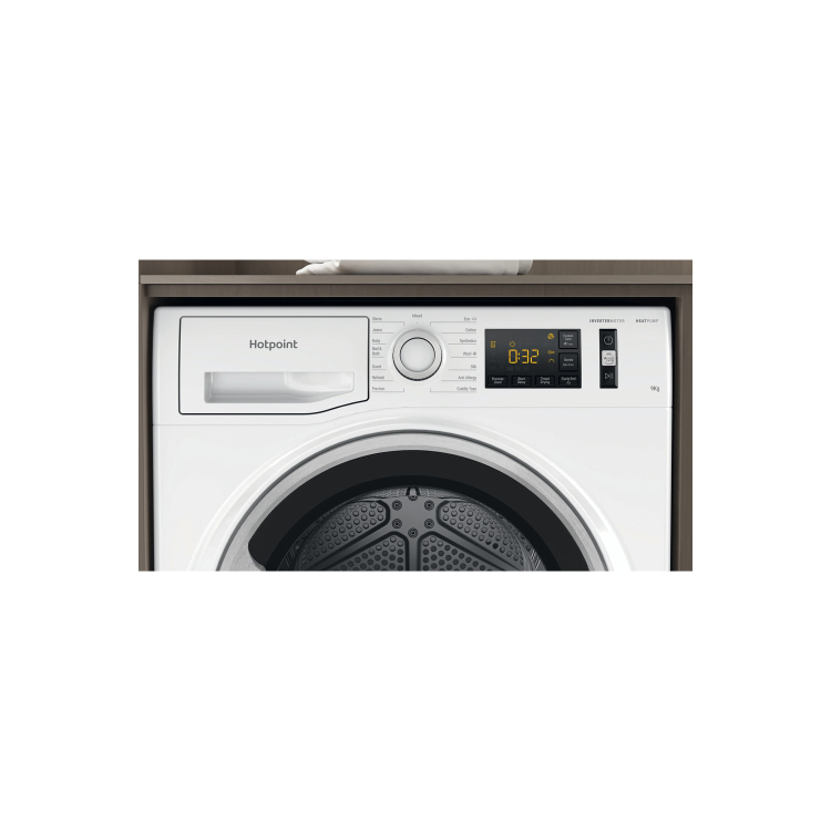 Refurbished Hotpoint Crease Care NTM1192UK Freestanding Heat Pump 9KG Tumble Dryer White