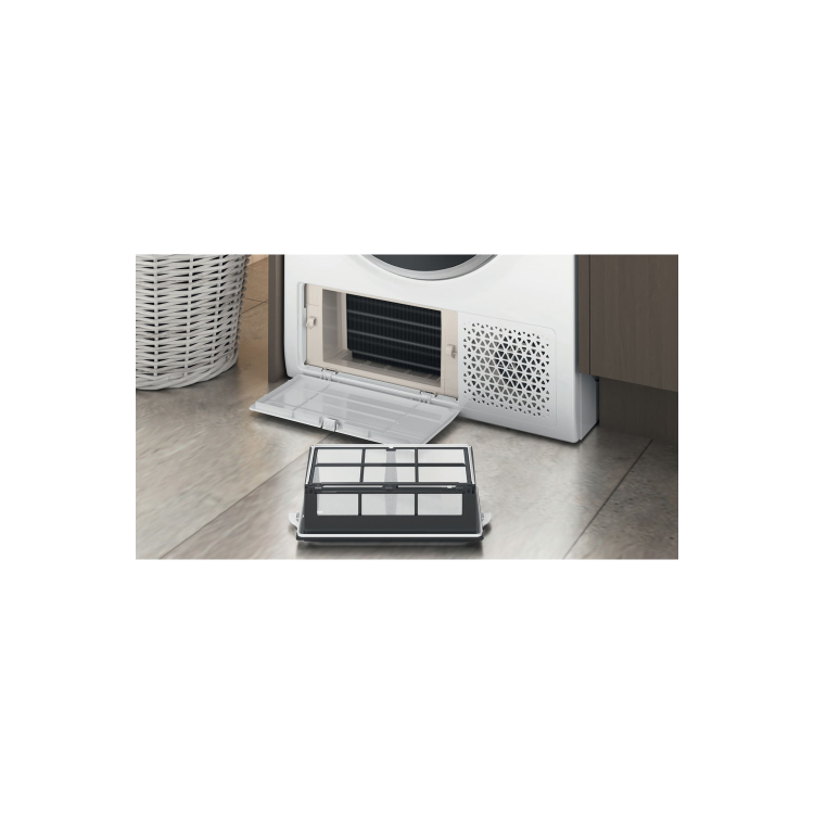 Refurbished Hotpoint Crease Care NTM1192UK Freestanding Heat Pump 9KG Tumble Dryer White