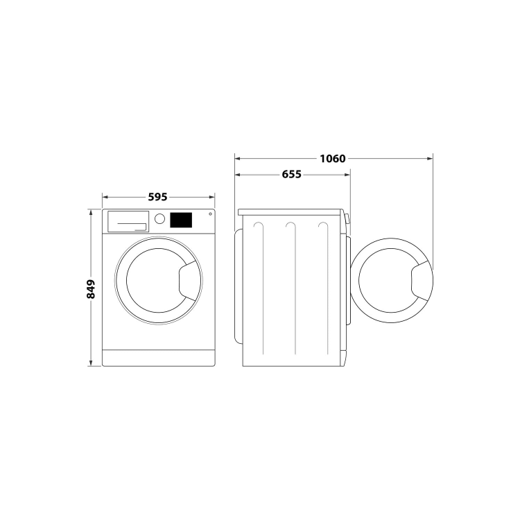 Refurbished Hotpoint Crease Care NTM1192UK Freestanding Heat Pump 9KG Tumble Dryer White