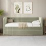 Velvet Single Day Bed with Trundle in Sage Green - Newton
